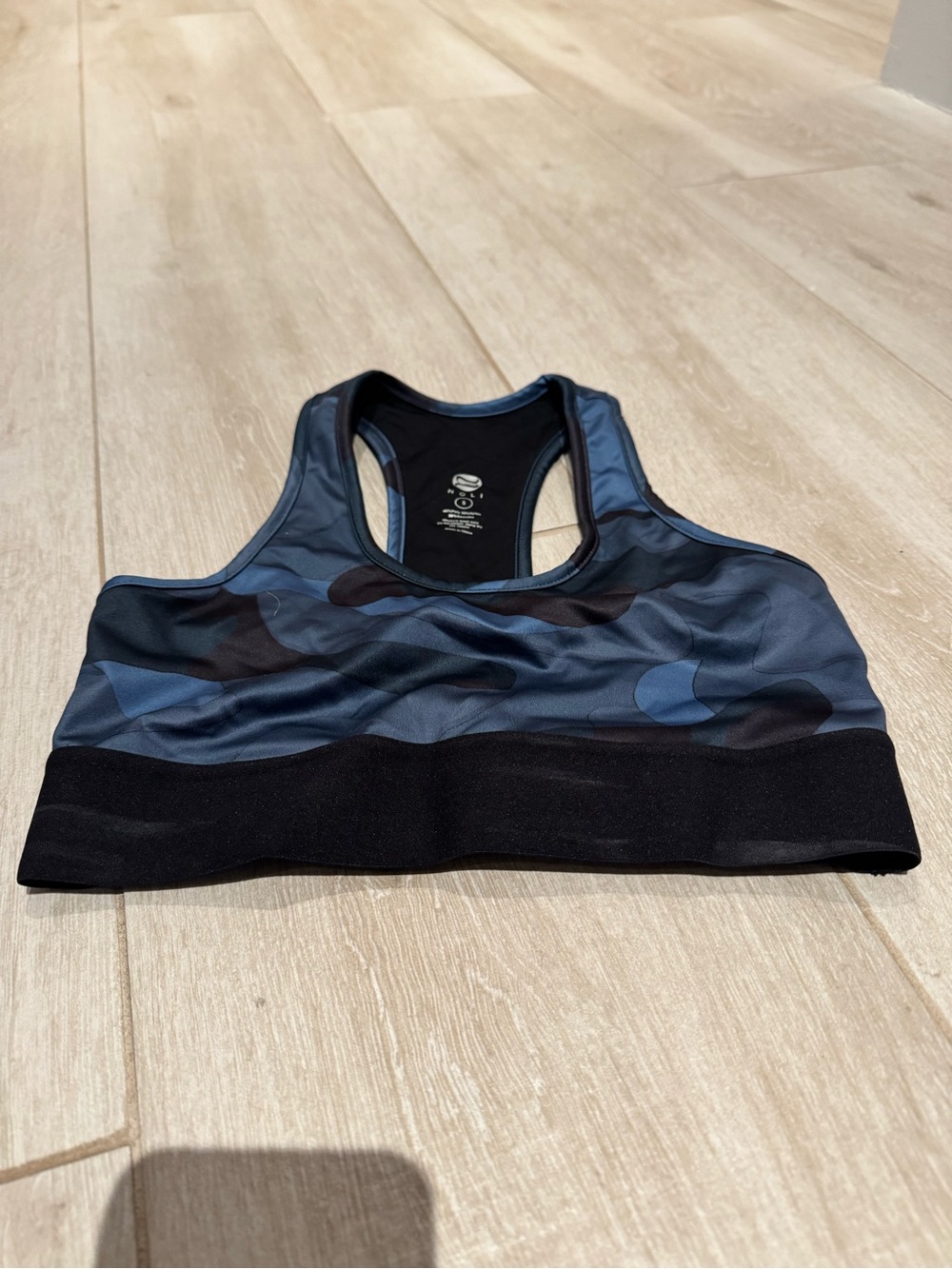 Noli Blue Camo Sports Bra - Supportive Racerback - Picture 2 of 4